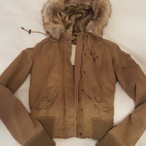 Abercrombie & Fitch faux fur lined bomber jacket